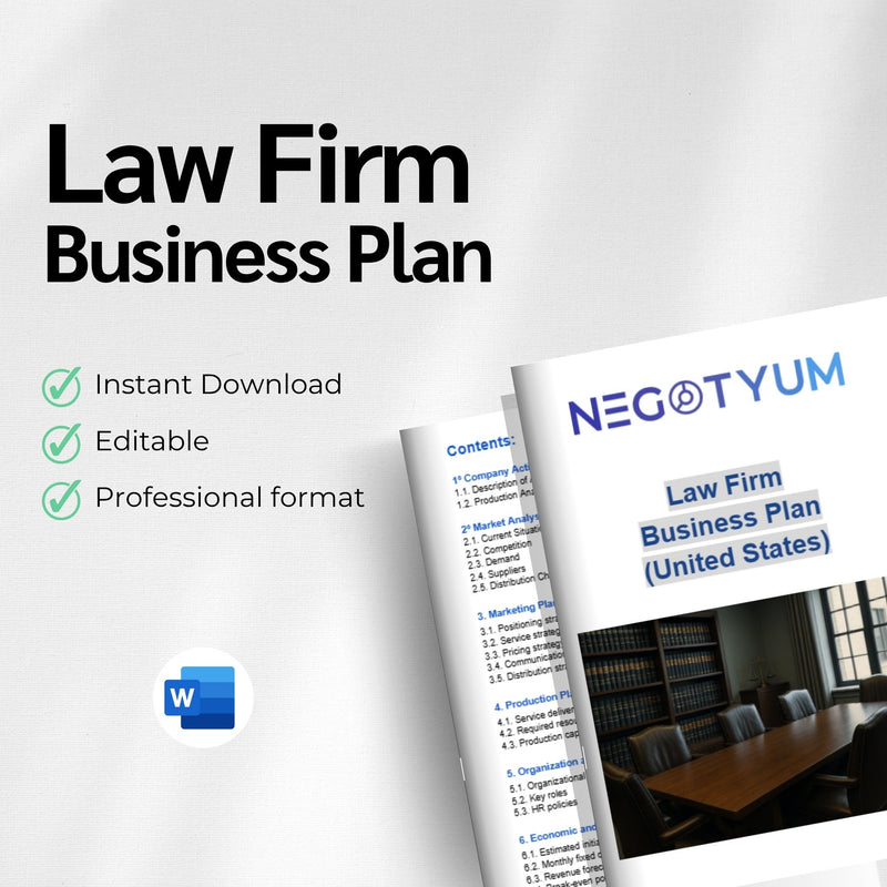 Law Firm Business Plan Template – Editable Word & Excel