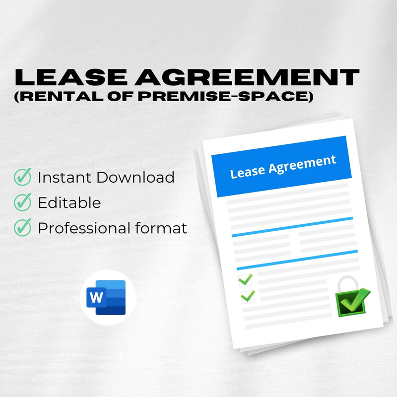 Lease Agreement (Rental of premise-space) – Editable Word Contract