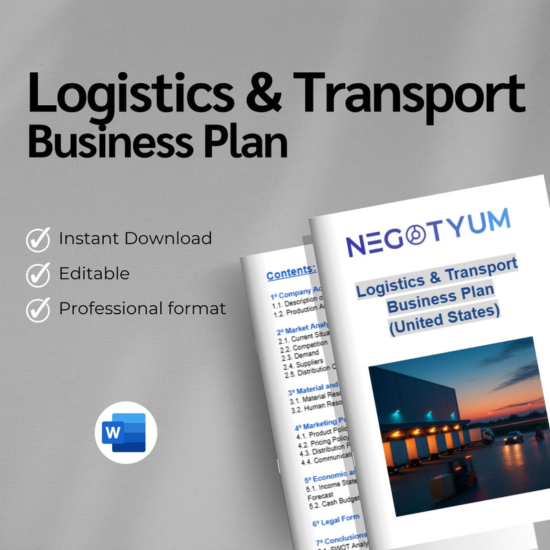 Logistics & Transport Business Plan Template – Editable Word & Excel