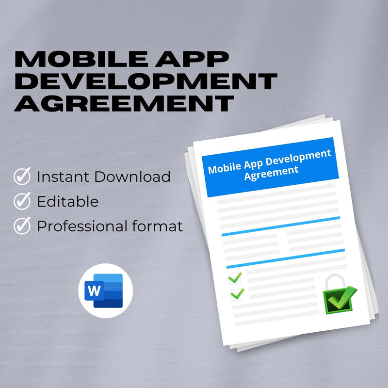 Mobile App Development Agreement Template – Editable Word Contract