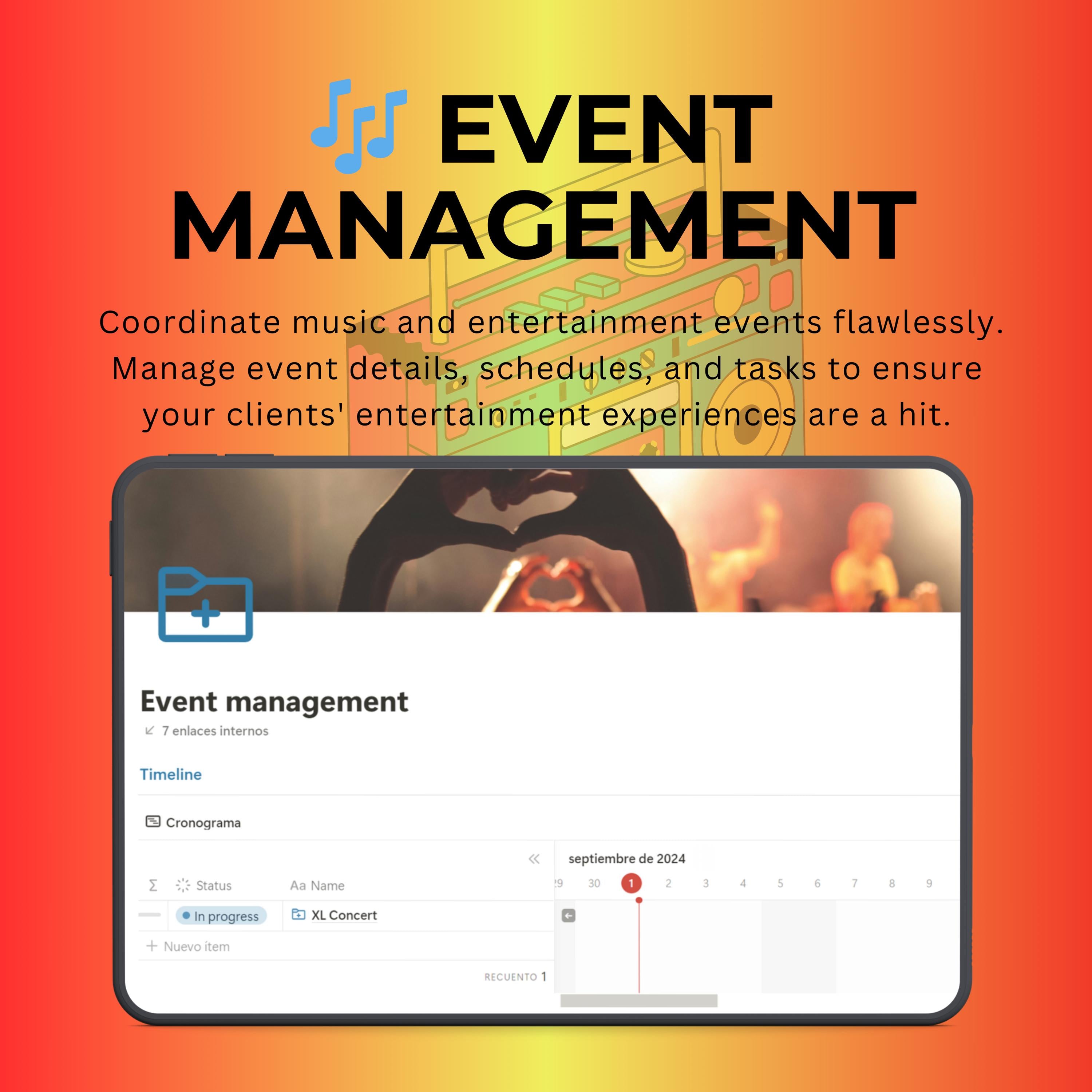 Music & Entertainment Notion Template | CRM & Projects