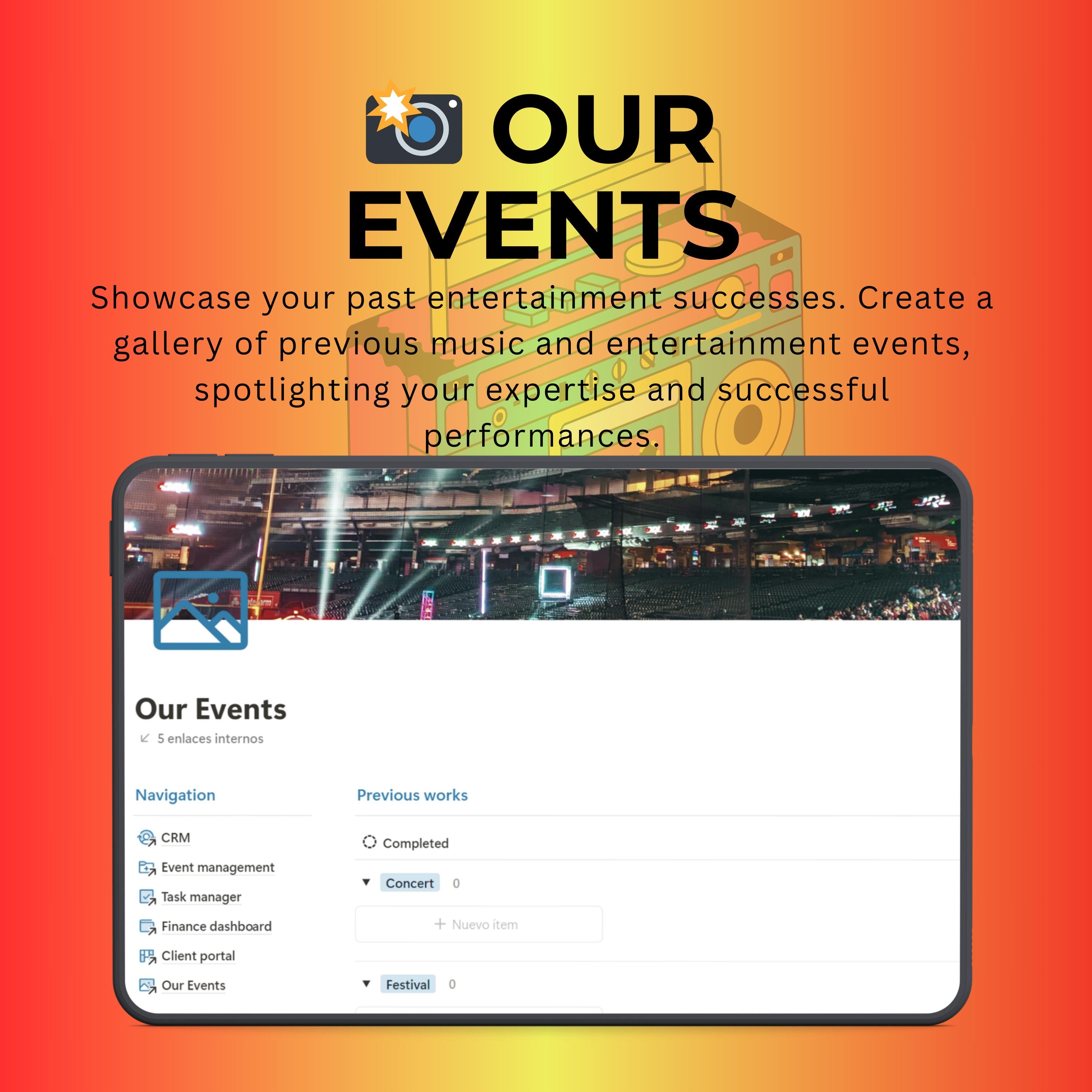 Music & Entertainment Notion Template | CRM & Projects