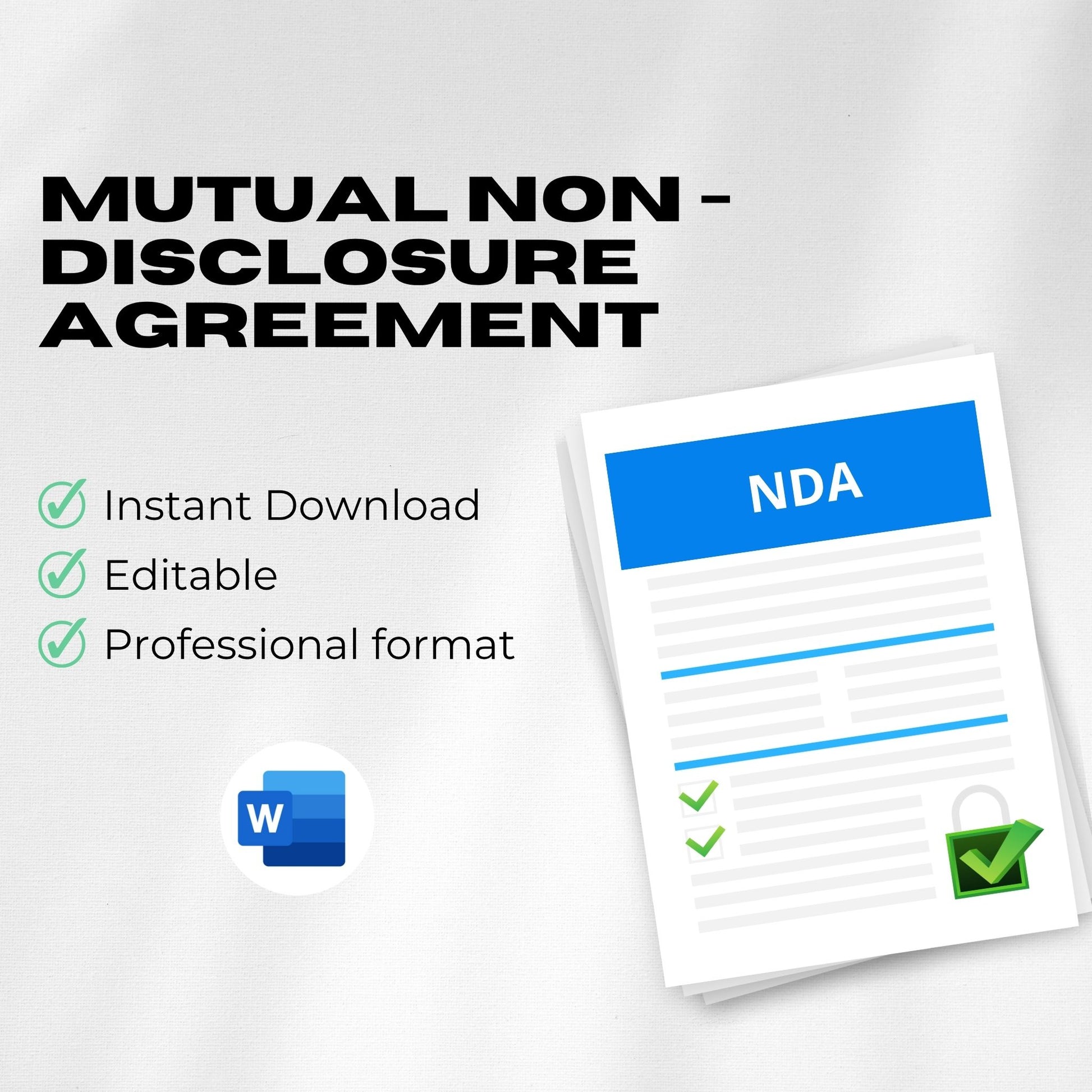 Mutual Non-Disclosure Agreement (NDA) – EU/International Template – Editable Word Contract