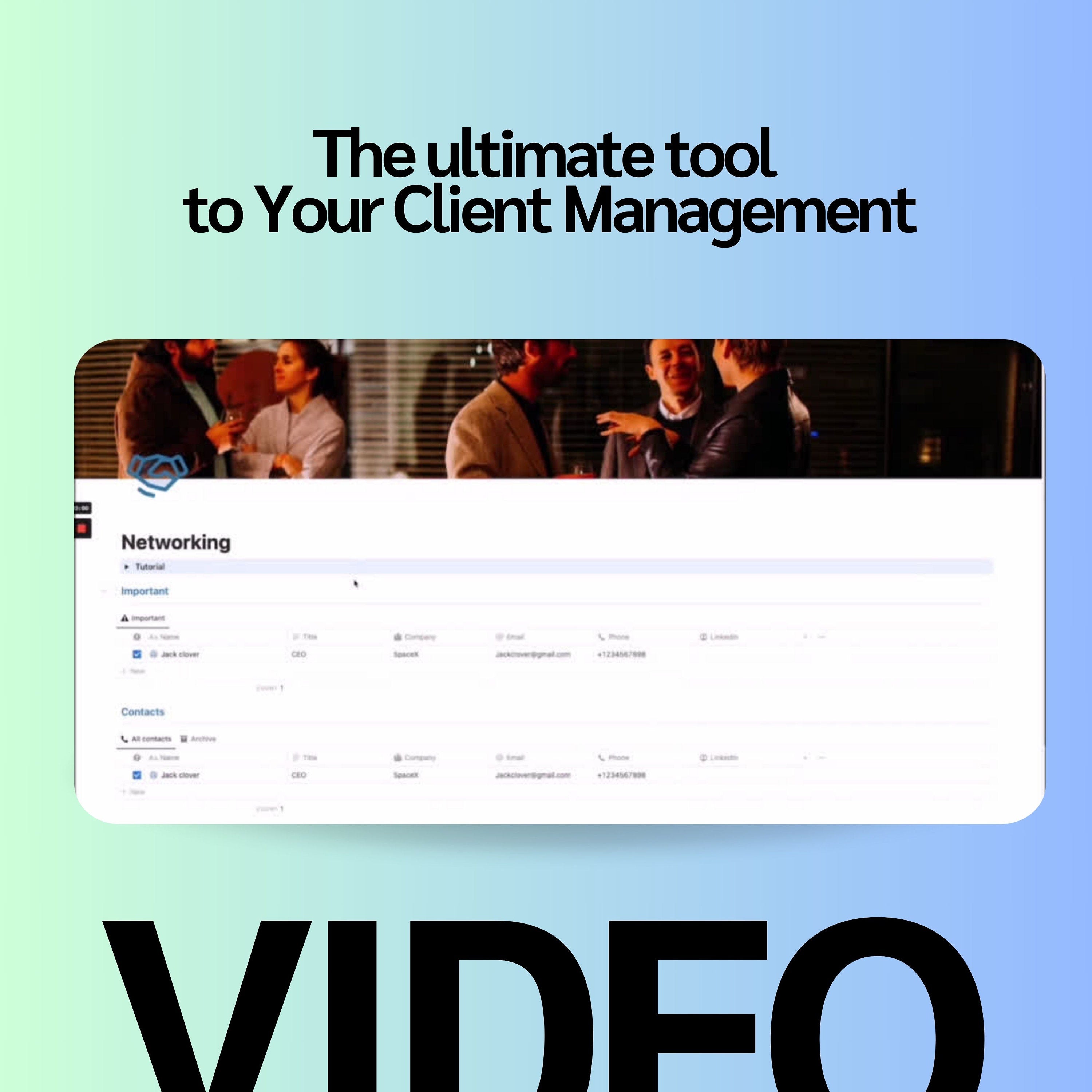 Networking Notion Template | Contacts CRM | Follow-Ups & Meetings