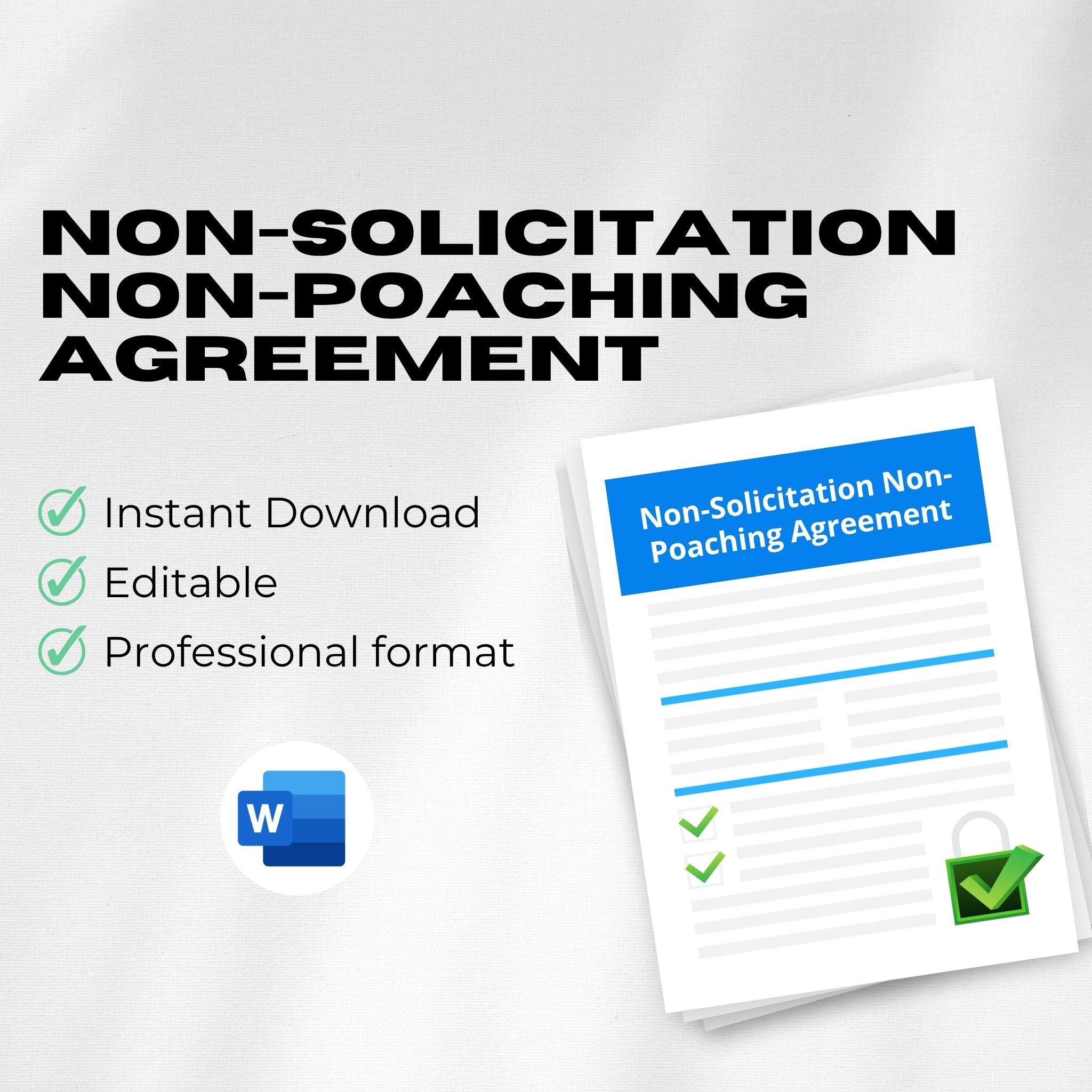 Non-Solicitation Non-Poaching Agreement Template – Editable Word & Excel