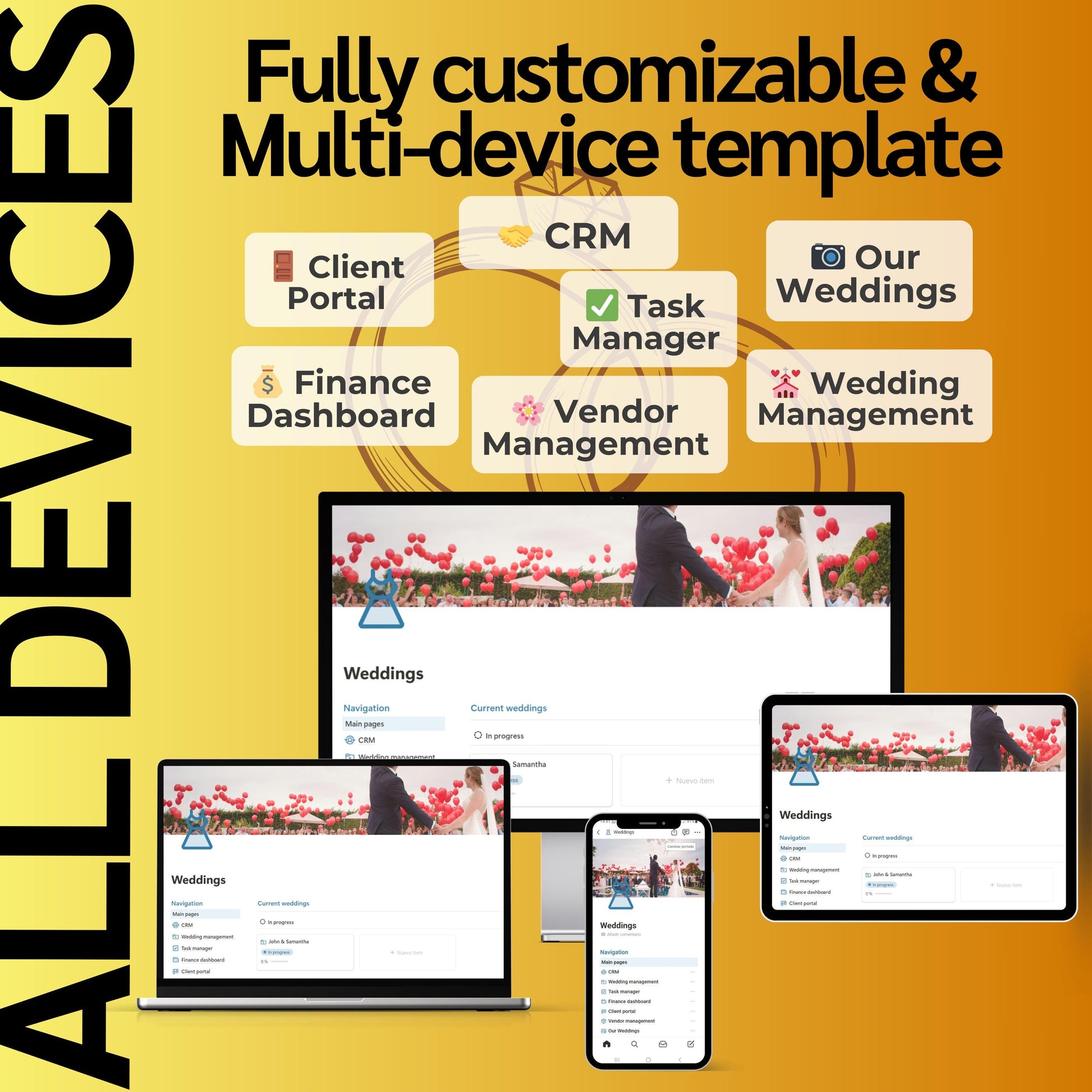 Notion Wedding Planner Template | CRM, Timeline & Vendor Manager
