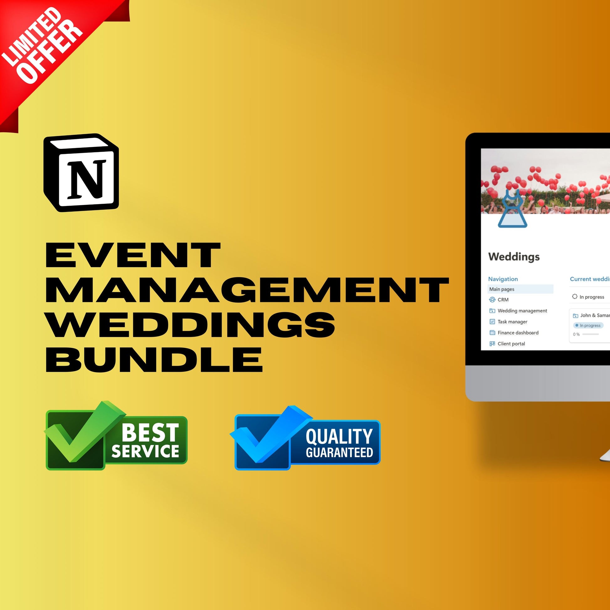 Notion Wedding Planner Template | CRM, Timeline & Vendor Manager