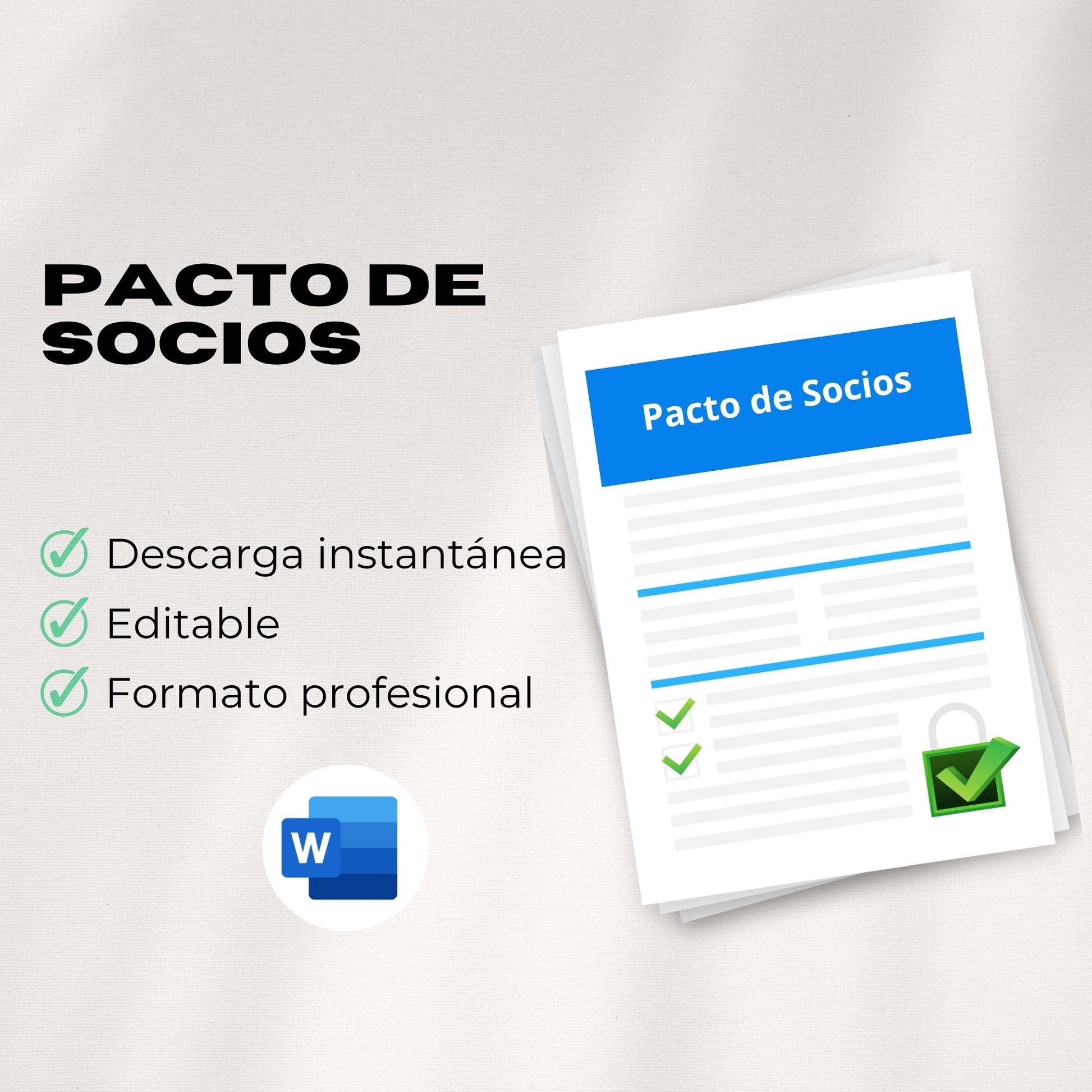 Pacto de Socios – Plantilla Editable en Word