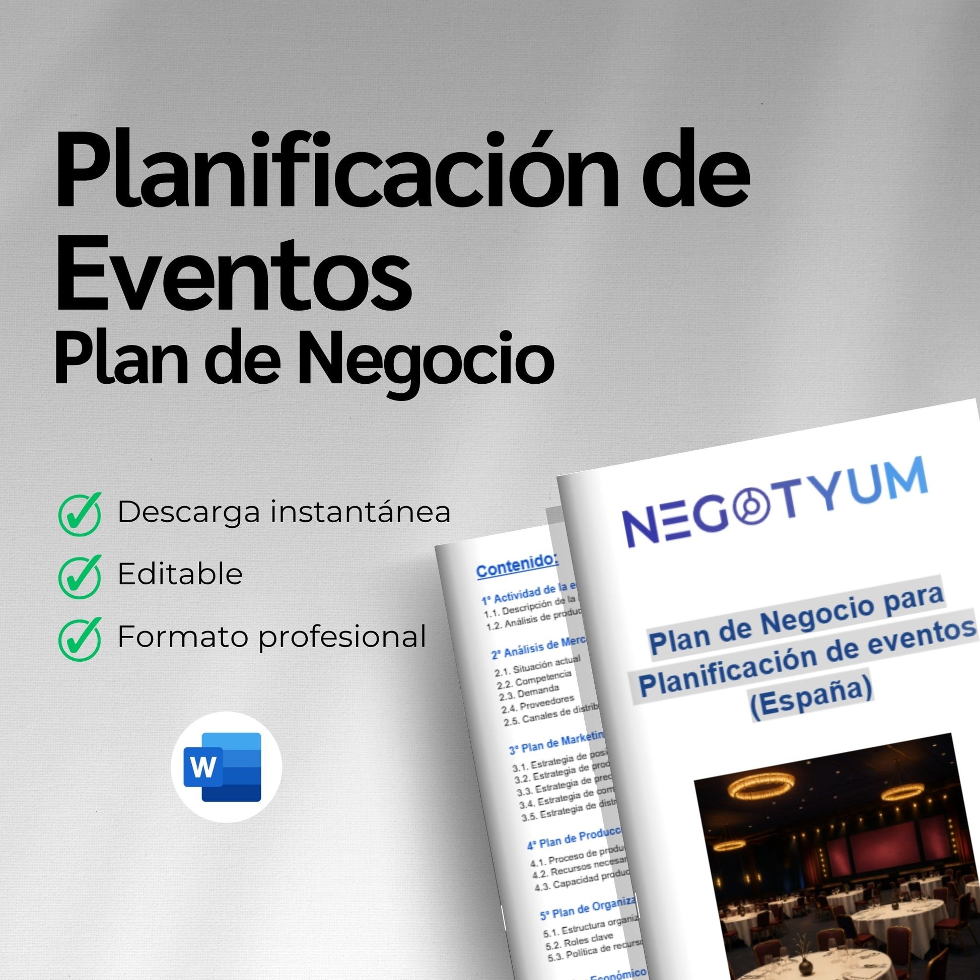 Planificación de eventos - Plan de Negocio