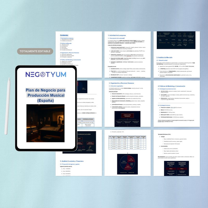 Producción Musical - Plan de Negocio