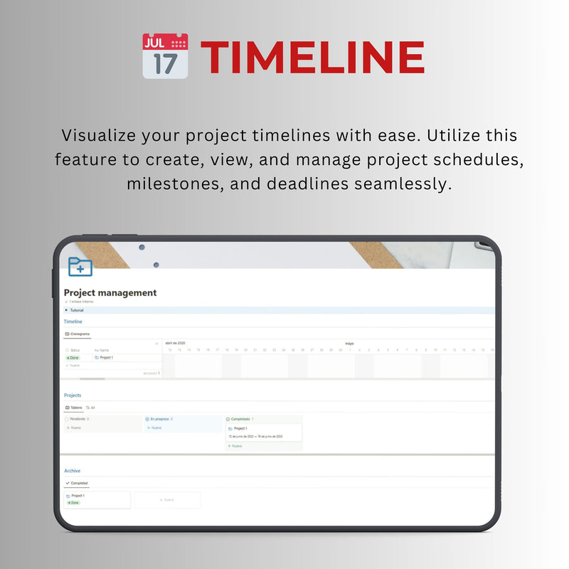 Project Management Notion Template | Tasks, Timeline & Teams