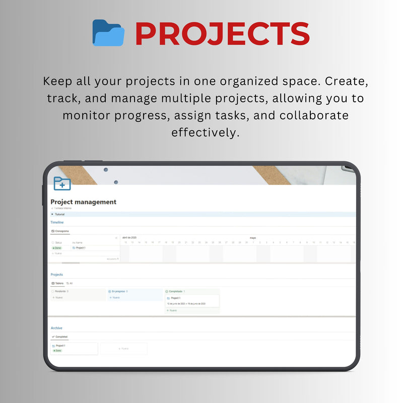 Project Management Notion Template | Tasks, Timeline & Teams