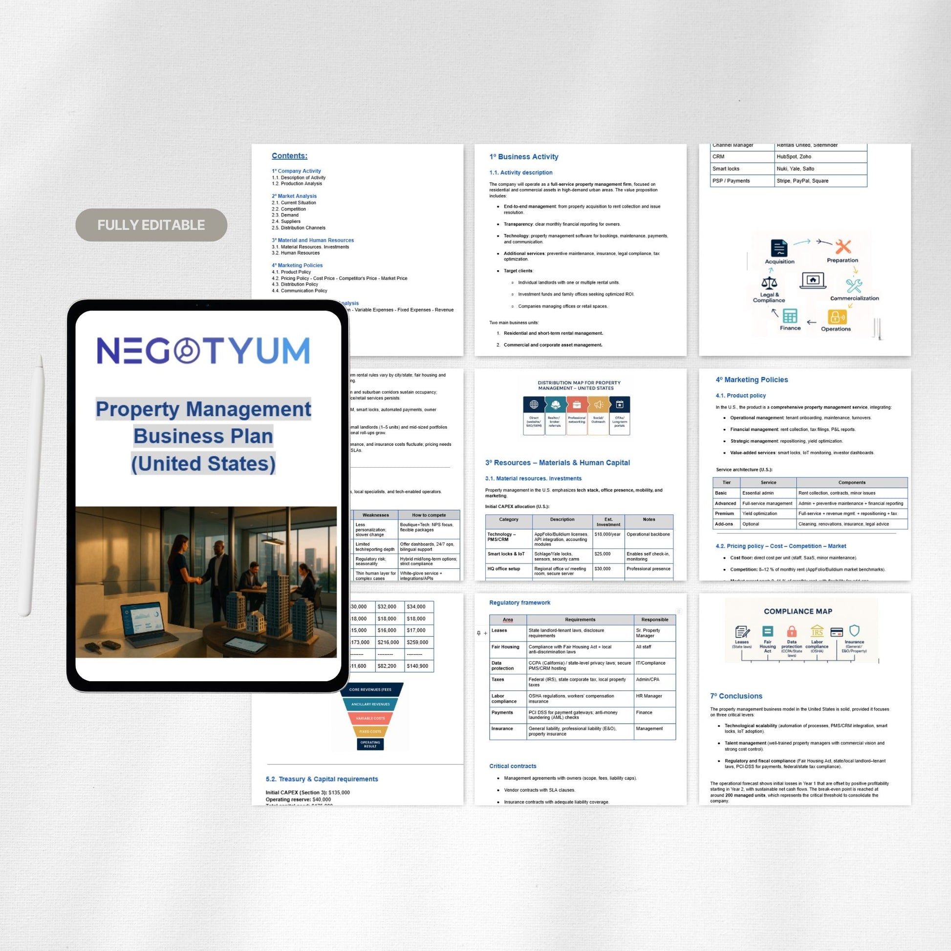 Property Management Business Plan Template – Editable Word & Excel