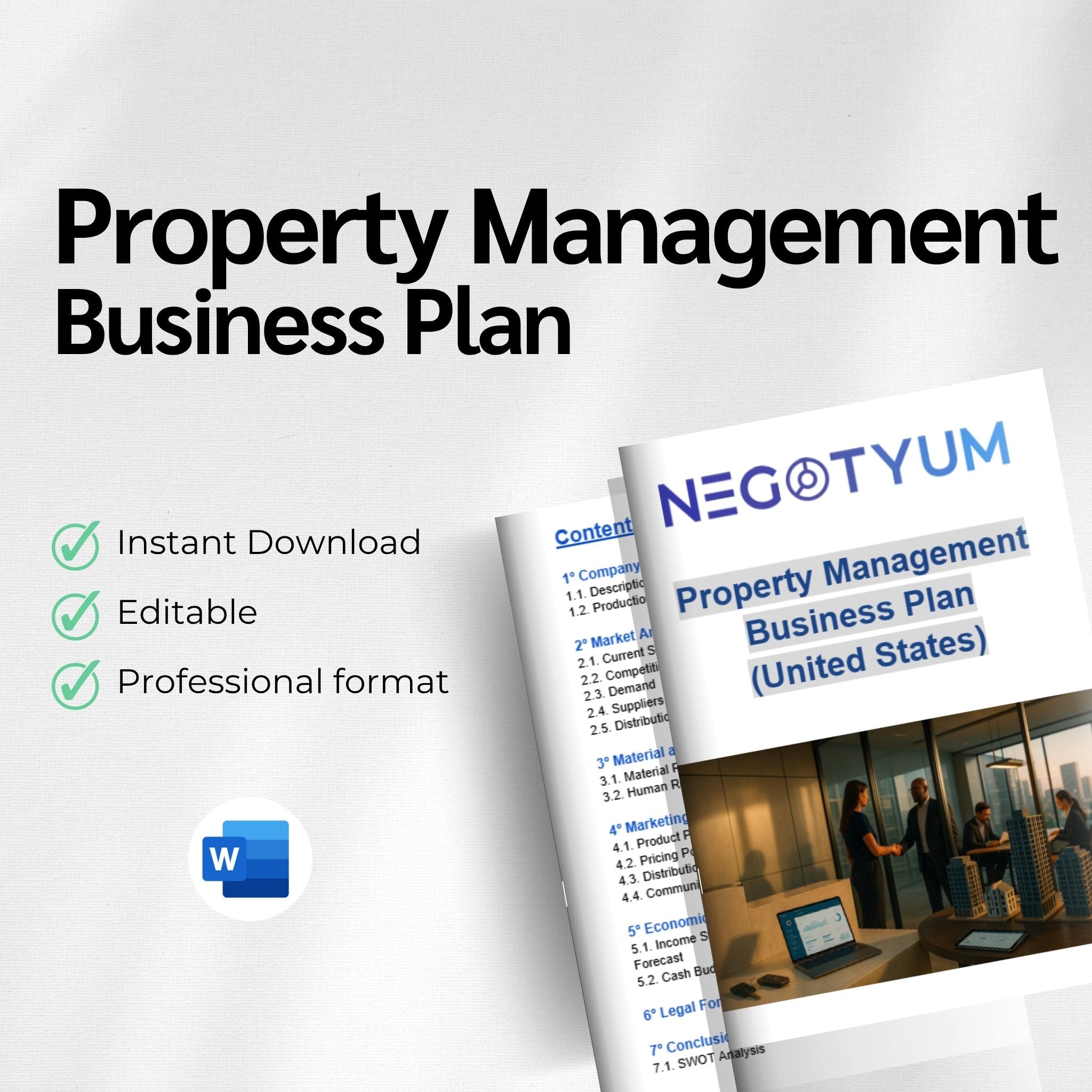 Property Management Business Plan Template – Editable Word & Excel
