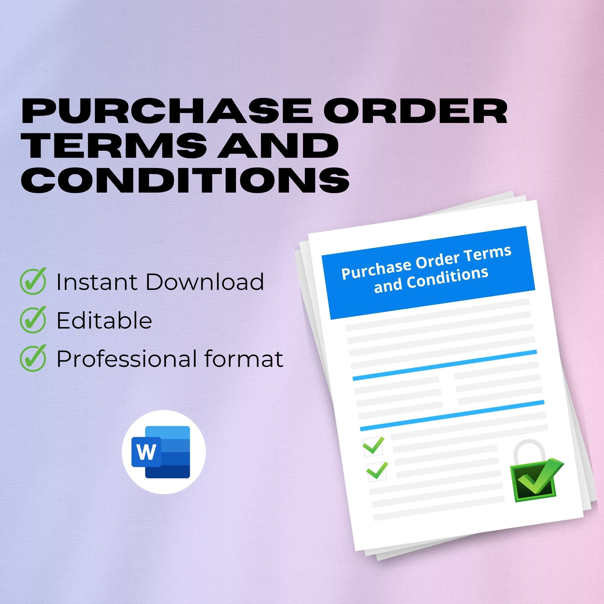 Purchase Order Terms & Conditions Template – Editable Word Contract