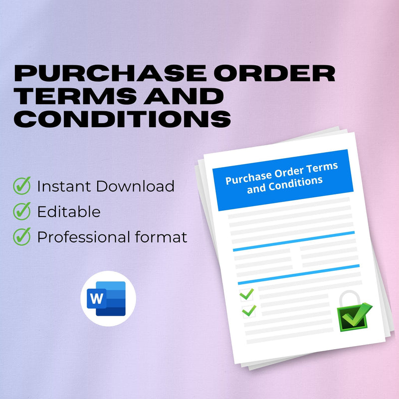 Purchase Order Terms & Conditions Template – Editable Word Contract