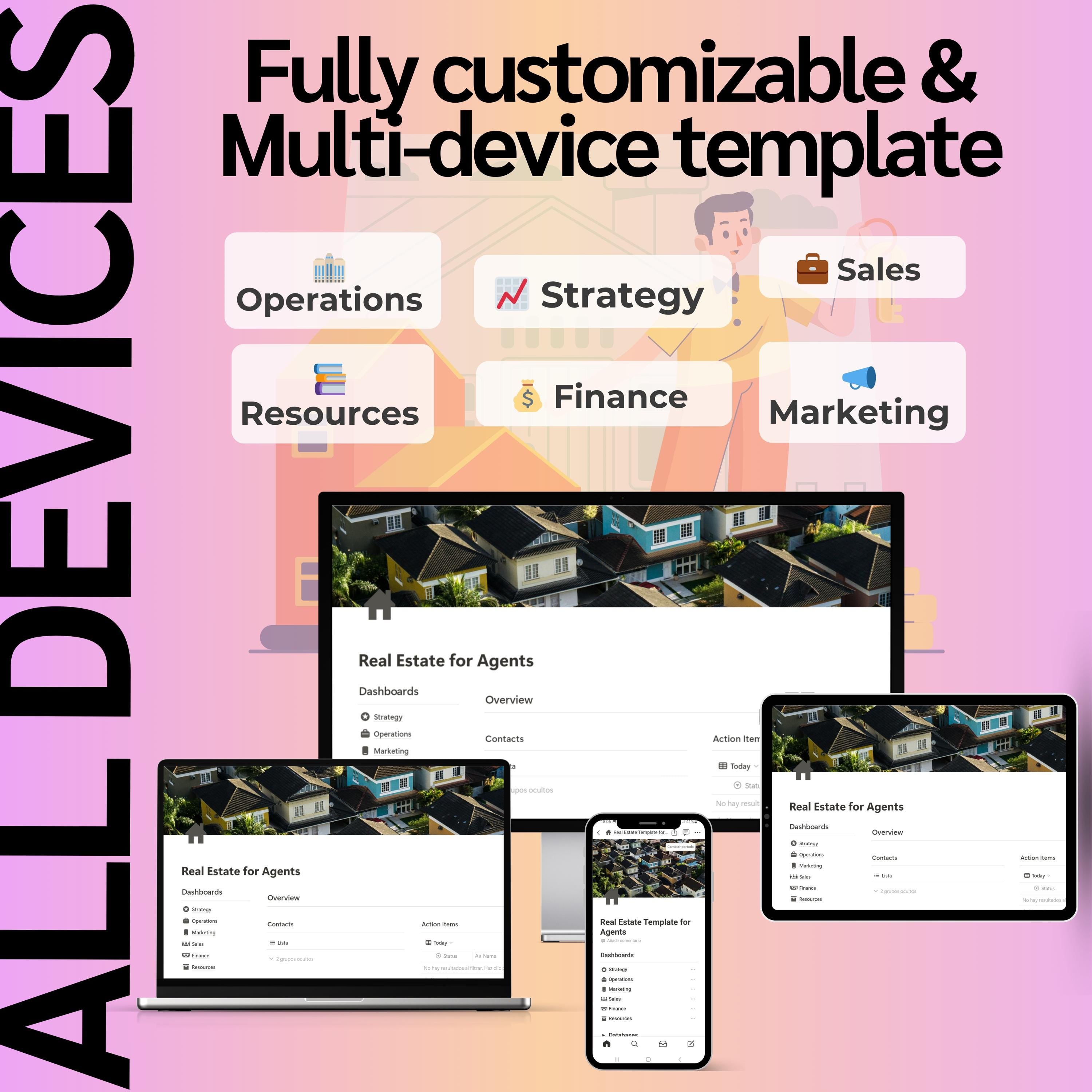 Real Estate Agent Notion Template | CRM, Listings & Deals
