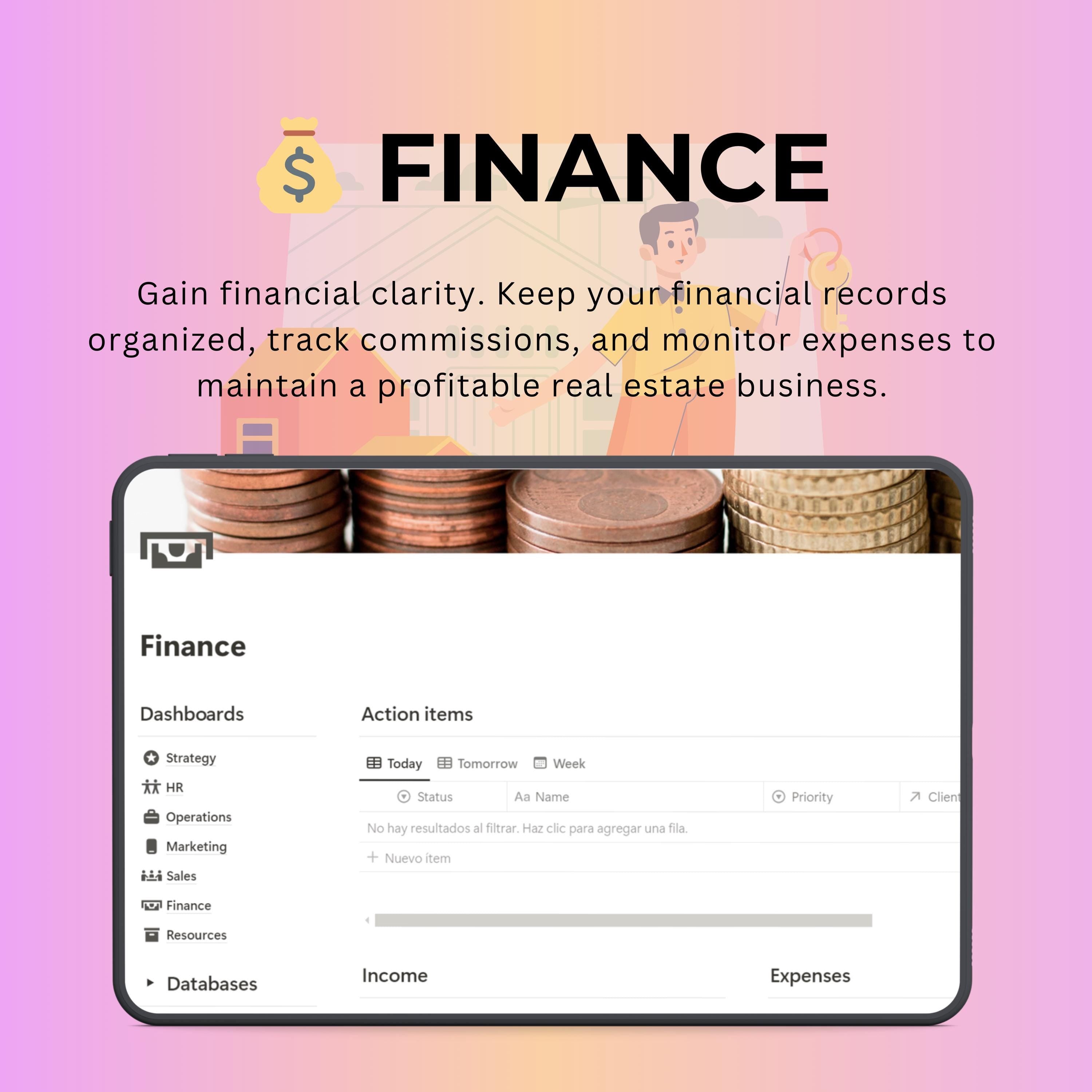 Real Estate Agent Notion Template | CRM, Listings & Deals