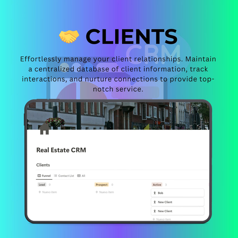 Real Estate CRM Notion Template | Leads, Listings & Client Portal