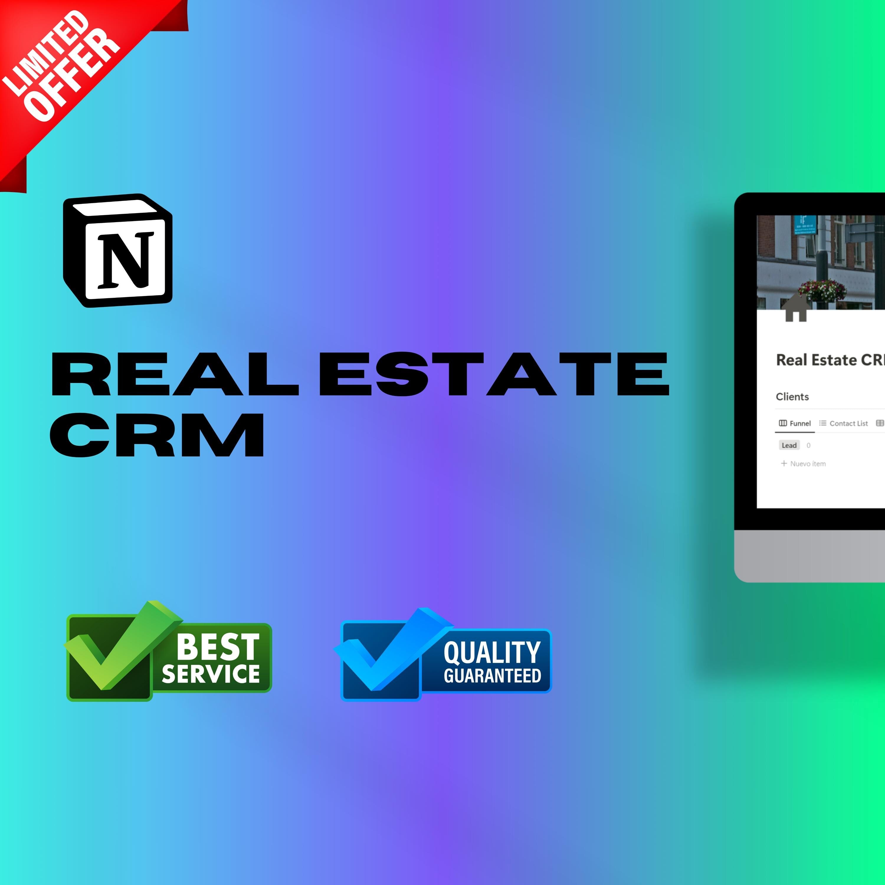 Real Estate CRM Notion Template | Leads, Listings & Client Portal