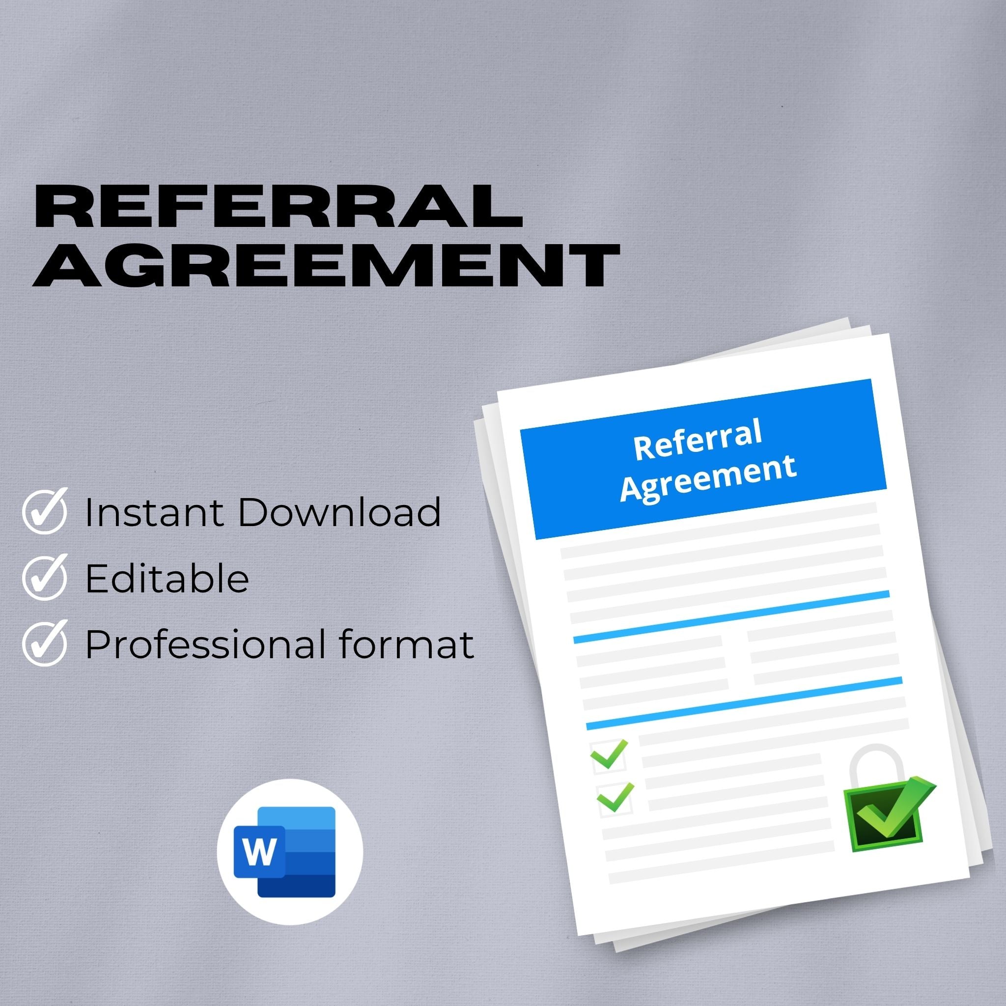 Referral Agreement Template – Editable Word Contract