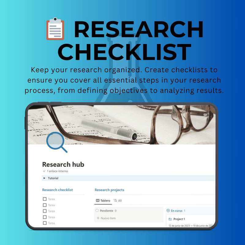 Research Hub Notion Template | Literature & Projects