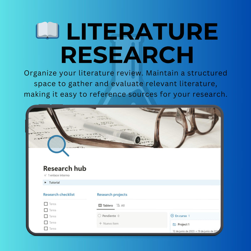 Research Hub Notion Template | Literature & Projects
