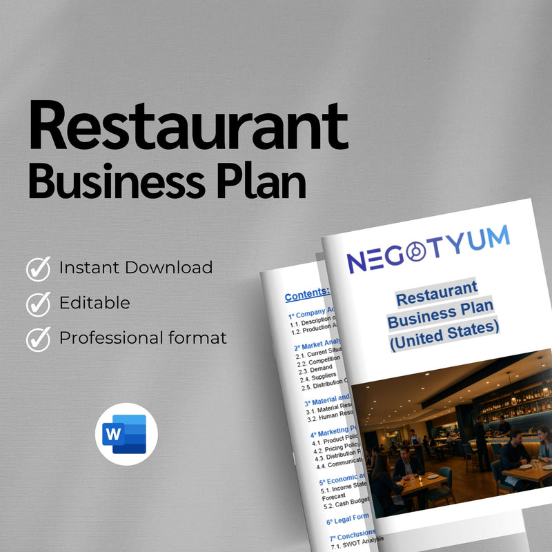 Restaurant Business Plan Template – Editable Word & Excel