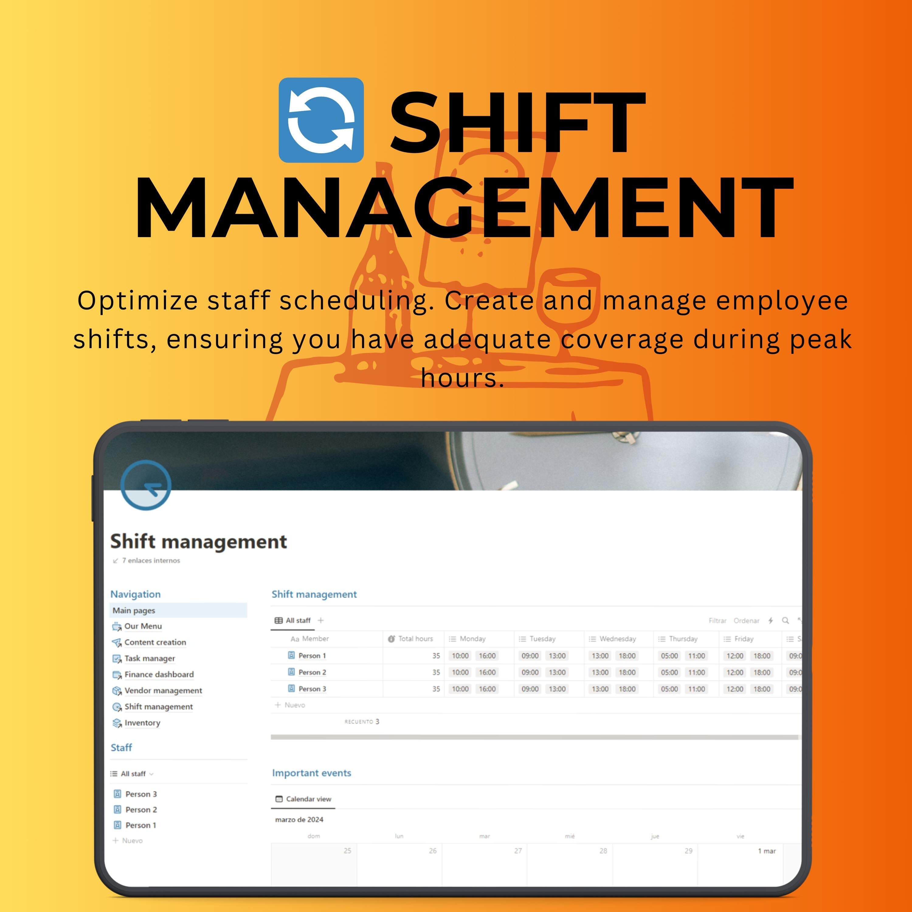 Restaurant Management Notion Template | Menu, Orders & Staff