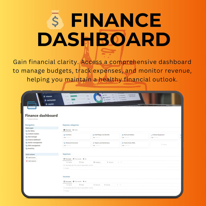Restaurant Management Notion Template | Menu, Orders & Staff