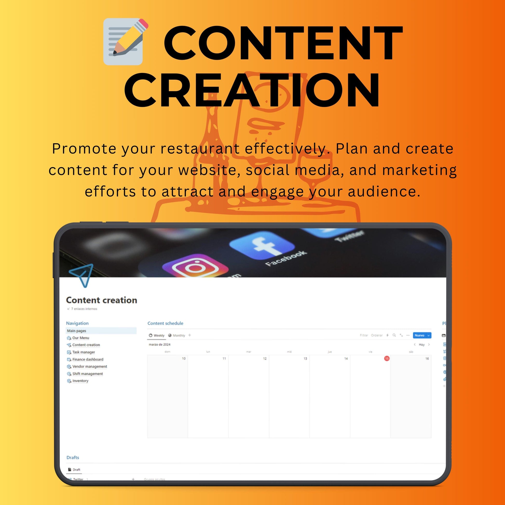Restaurant Management Notion Template | Menu, Orders & Staff