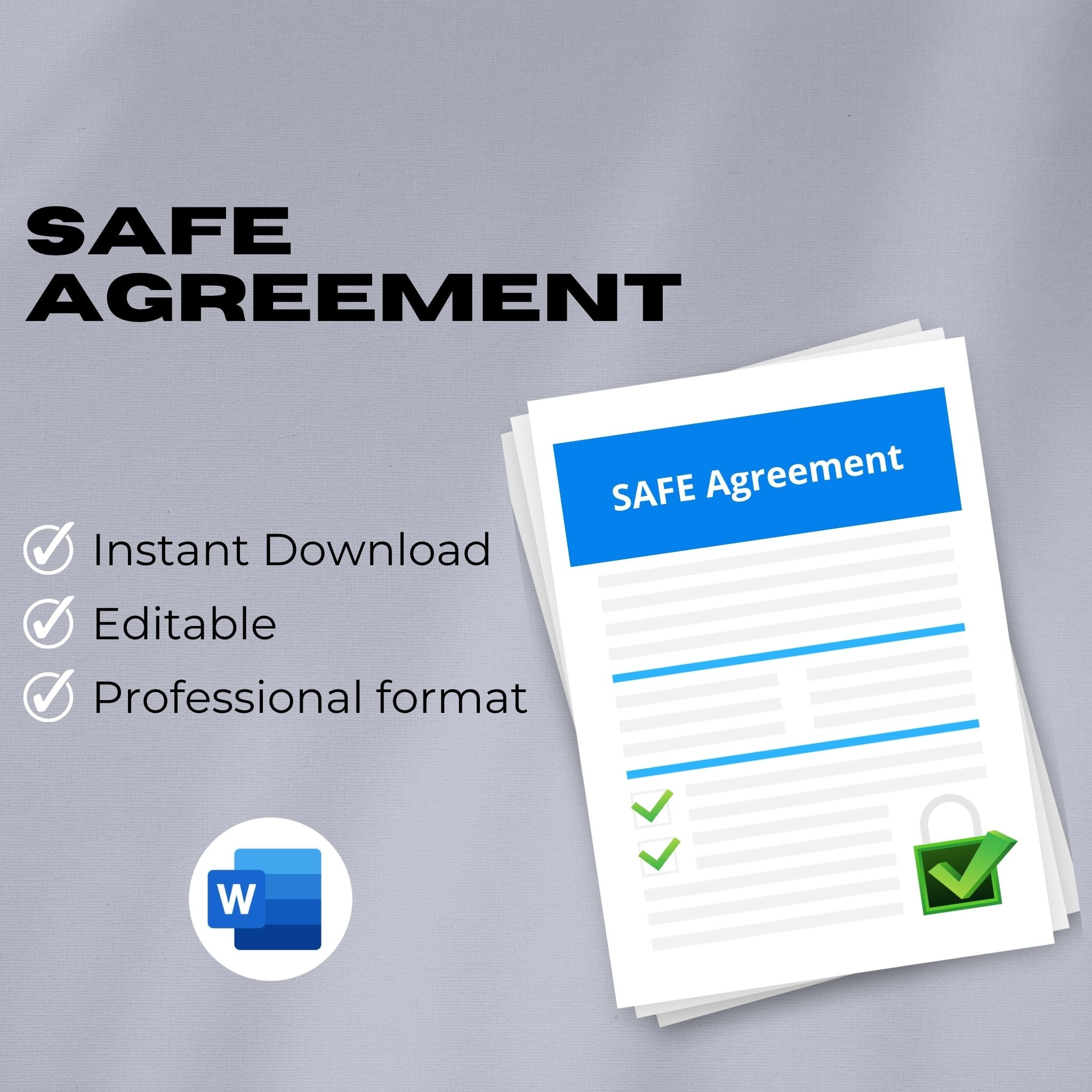 SAFE Agreement (EU-Friendly) Template – Editable Word Contract