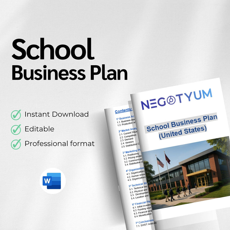 School Business Plan Template – Editable Word & Excel