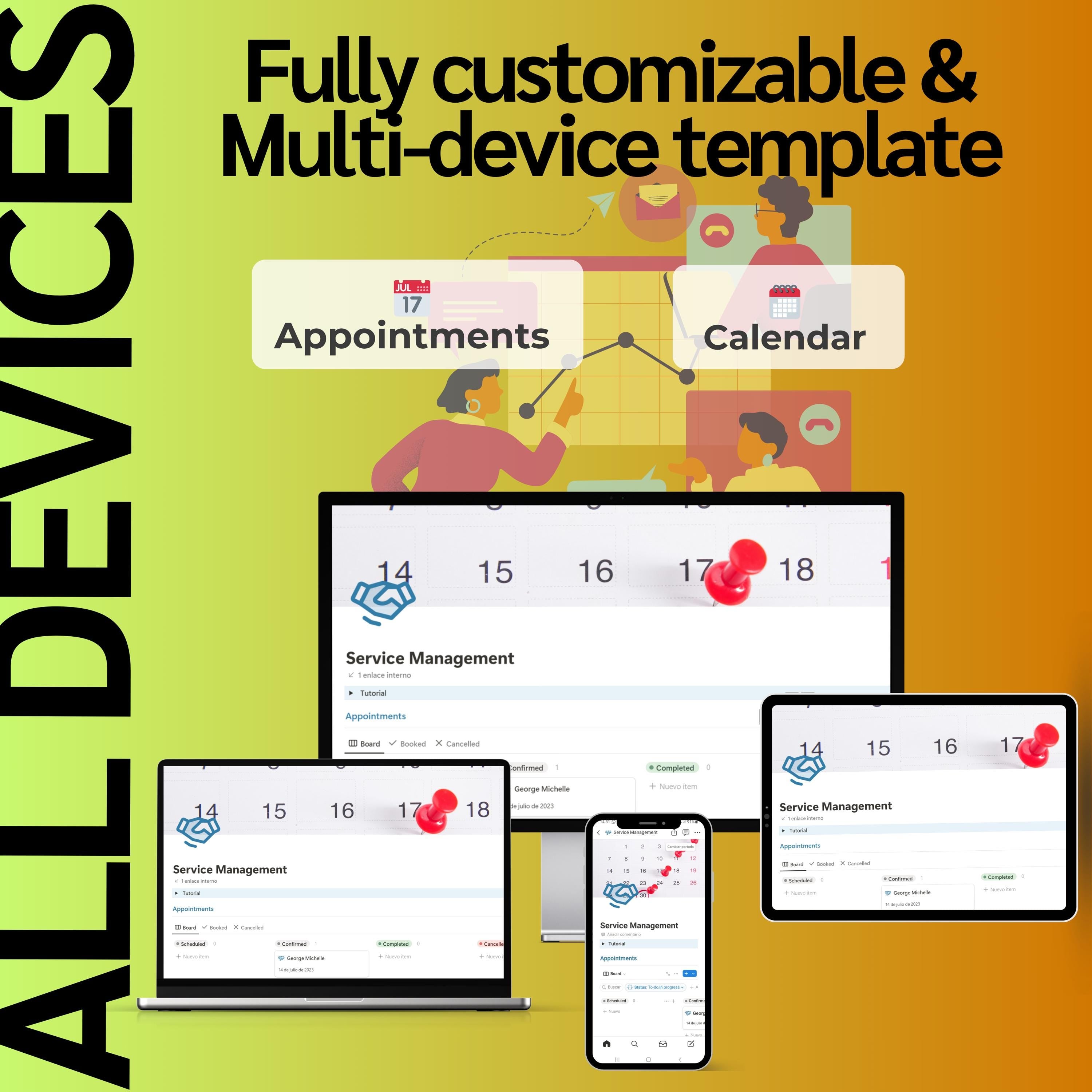 Service Management & Portfolio Notion Template | Appointments, CRM & Projects