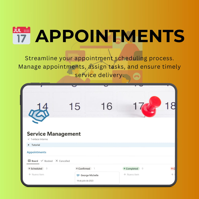 Service Management & Portfolio Notion Template | Appointments, CRM & Projects
