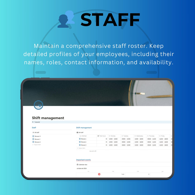 Shift Management Notion Template | Schedules & Availability