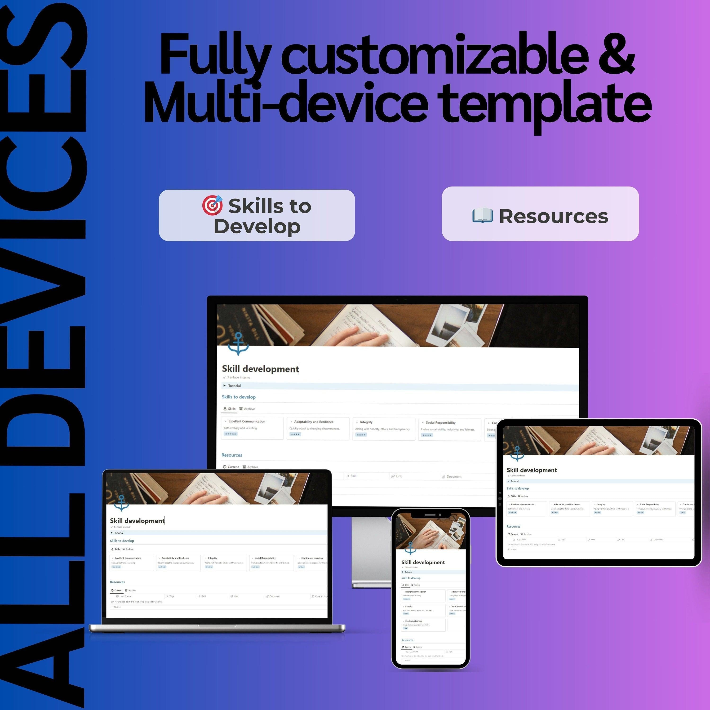 Skill Development Notion Template | Personal Growth & Learning Tracker