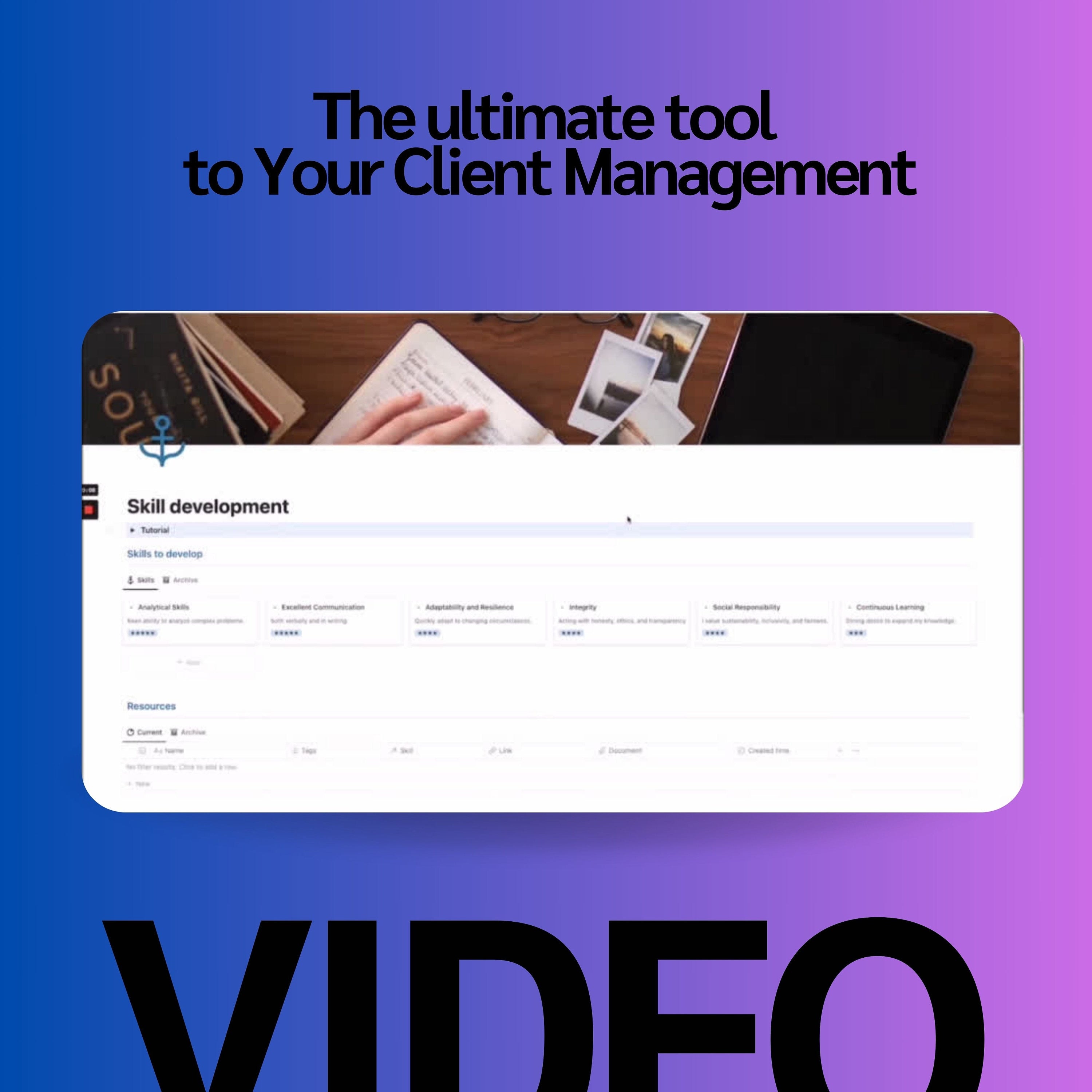 Skill Development Notion Template | Personal Growth & Learning Tracker