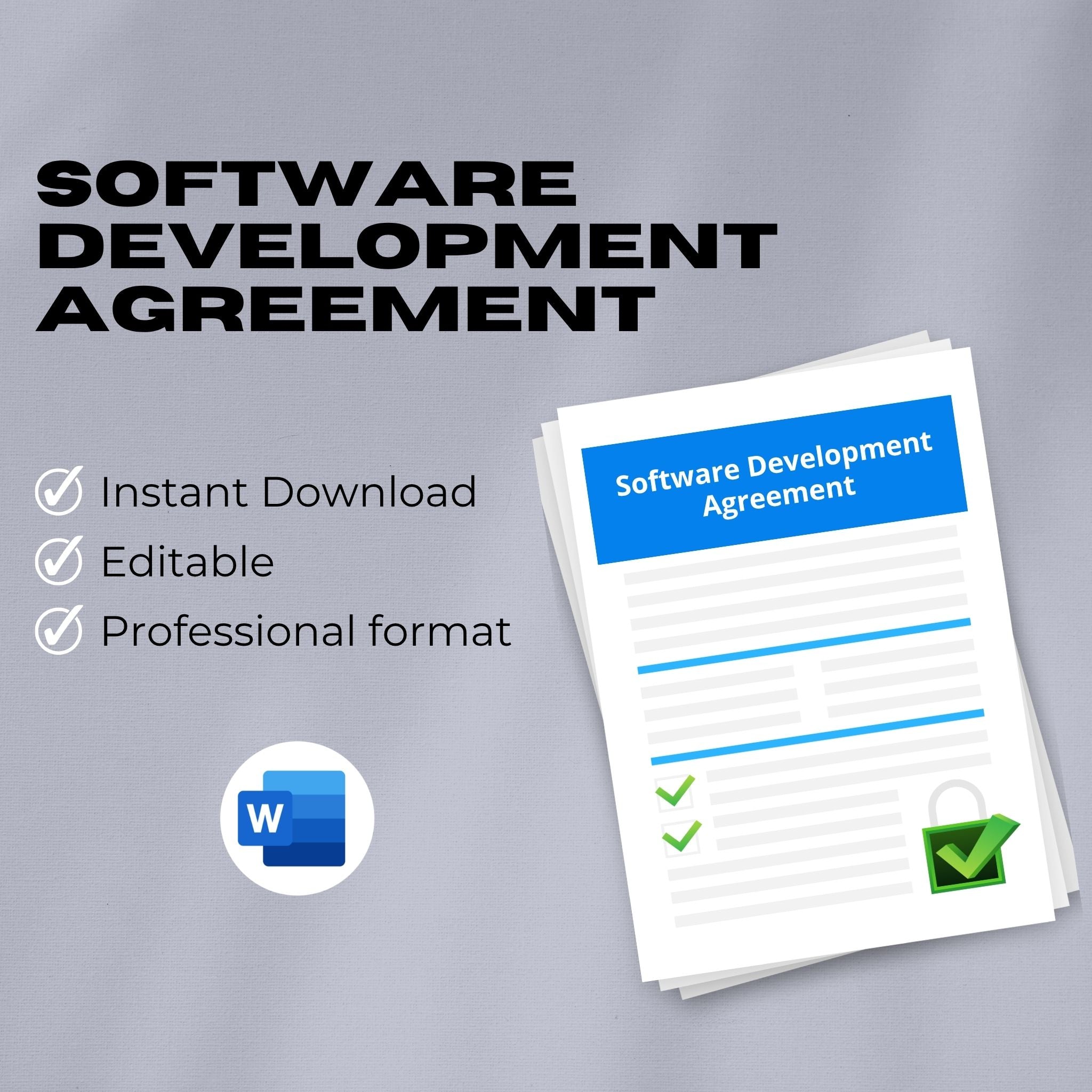 Software Development Agreement Template – Editable Word Contract