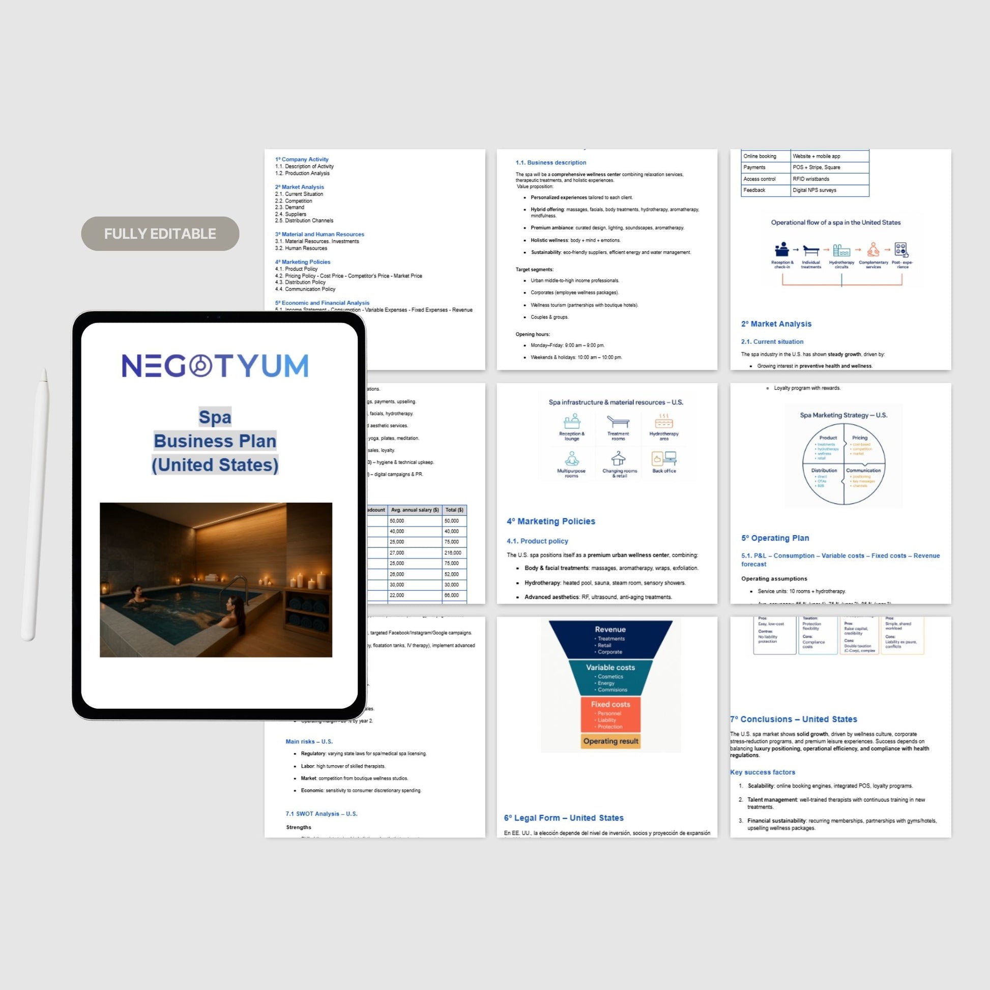 Spa Business Plan Template – Editable Word & Excel