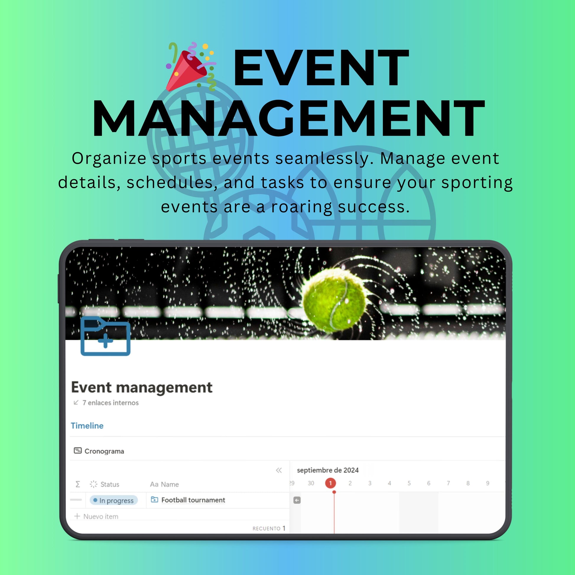 Sports & Fitness Management Notion Template | Events, CRM & Budget