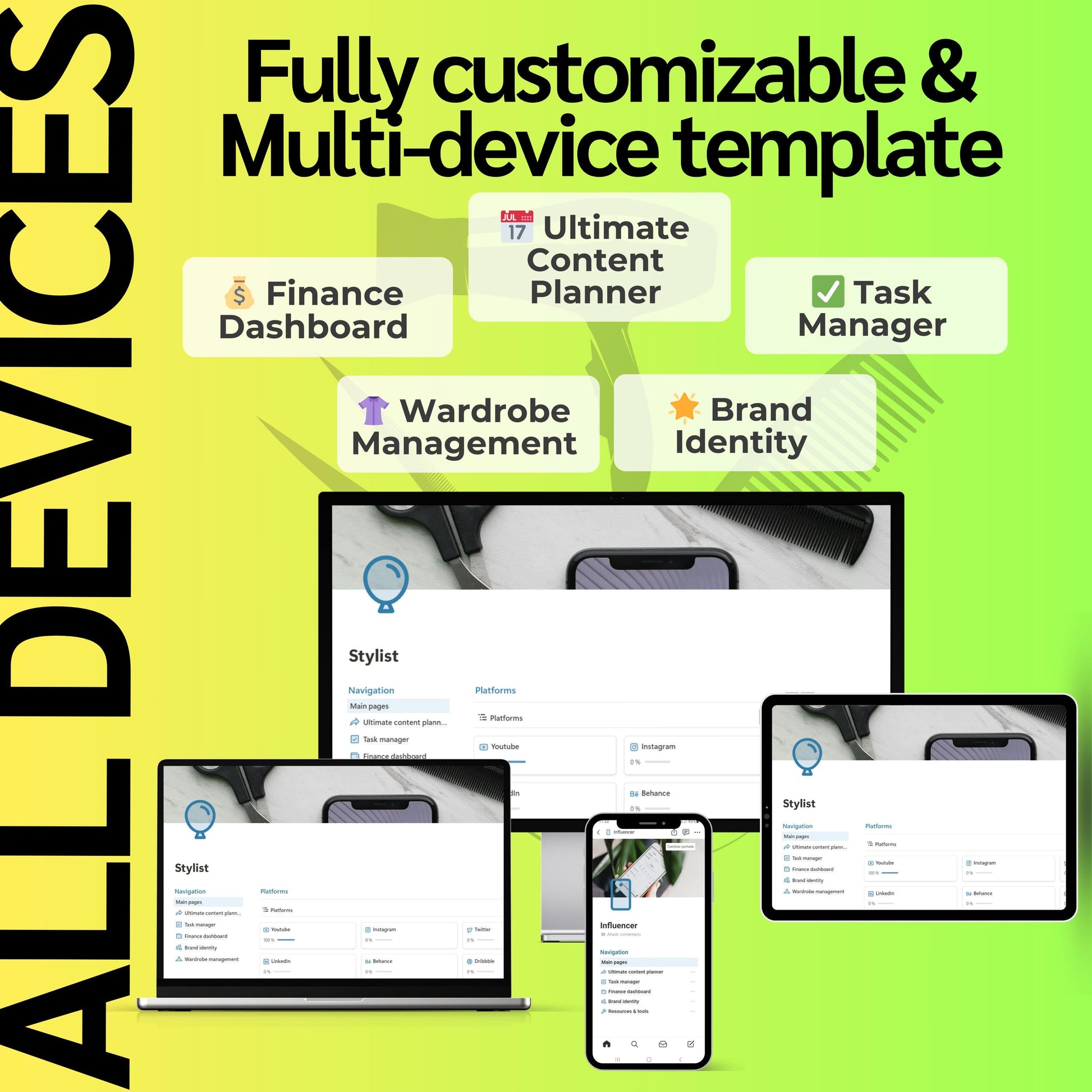 Stylist Business Notion Template | Projects & Finance