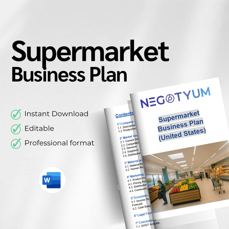 Supermarket Business Plan Template – Editable Word & Excel