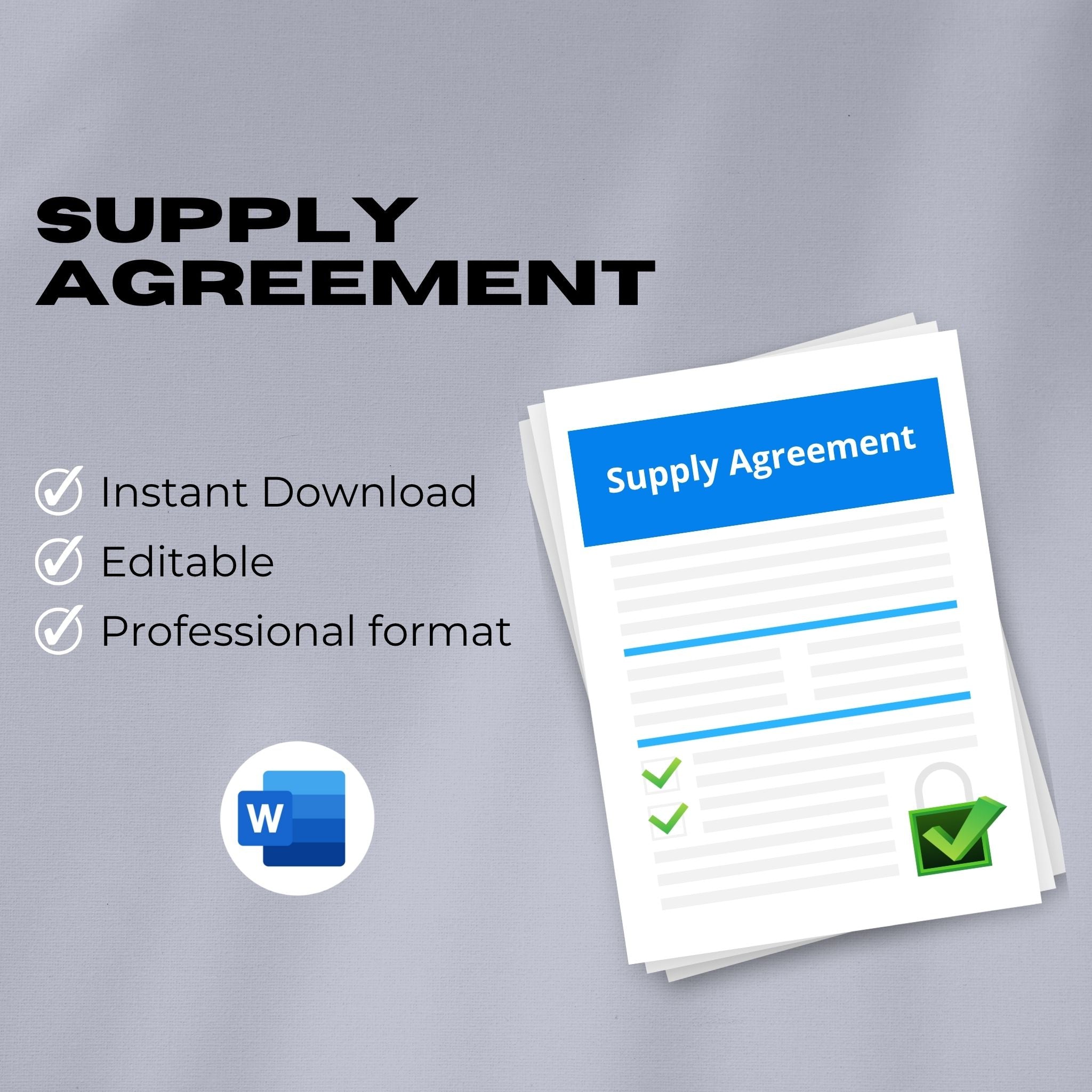 Supply Agreement Template – Editable Word Contract
