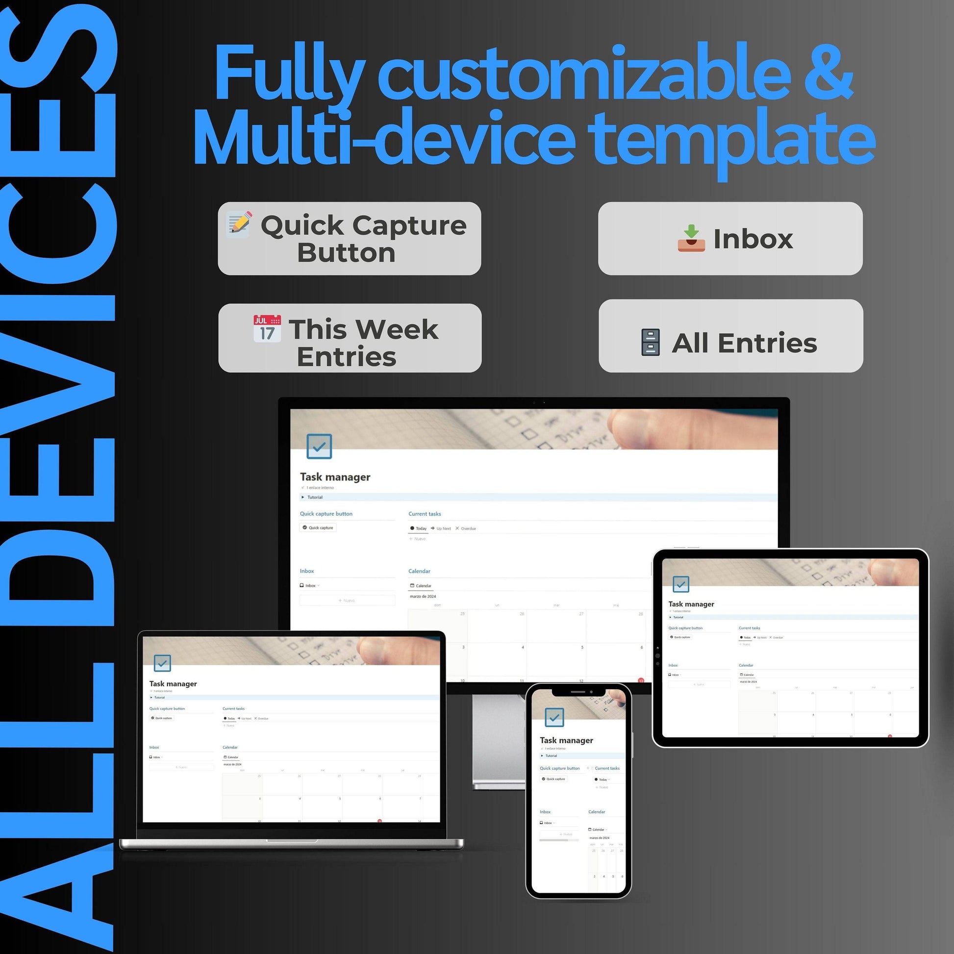 Task Manager Notion Template | To-Do, Calendar & Goals
