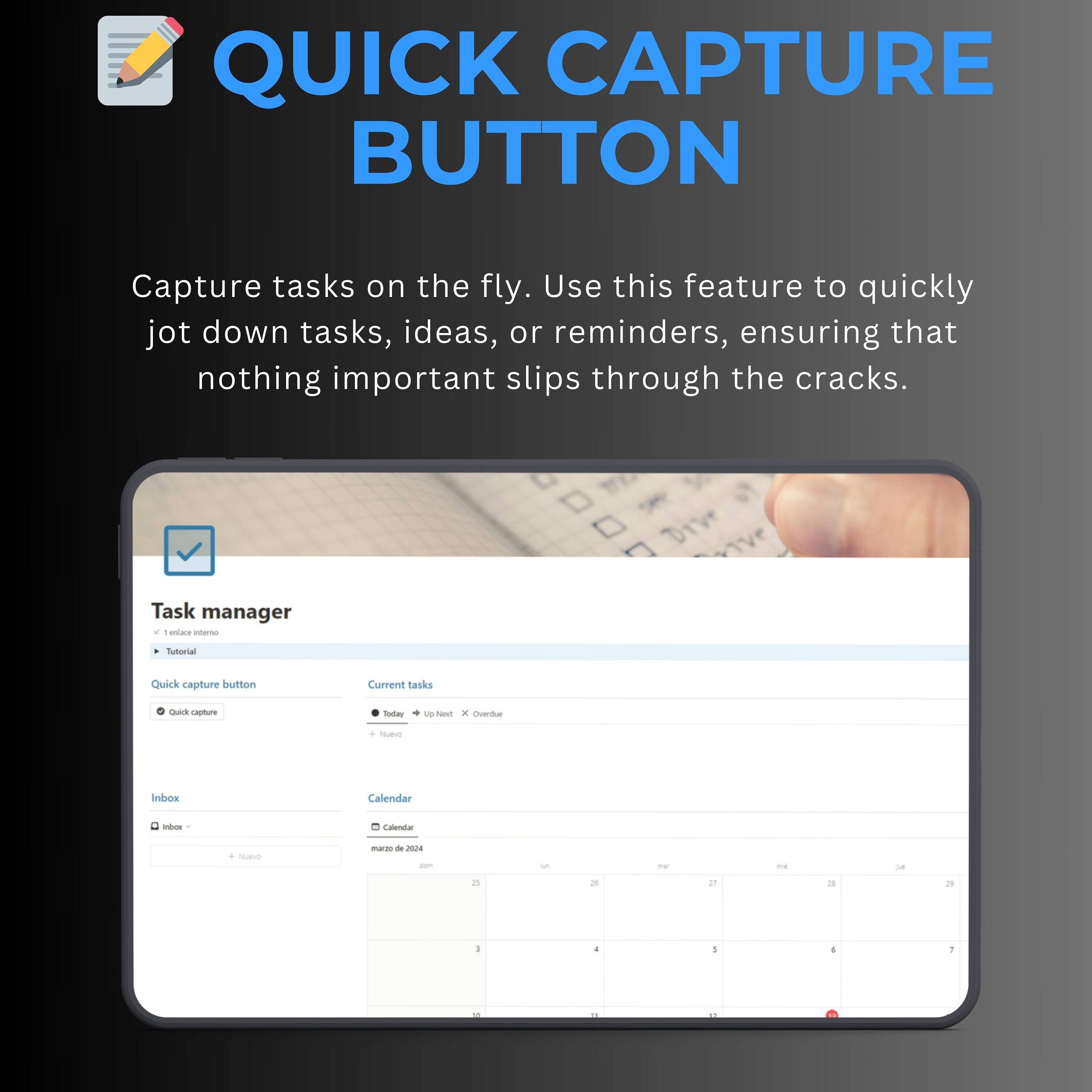 Task Manager Notion Template | To-Do, Calendar & Goals