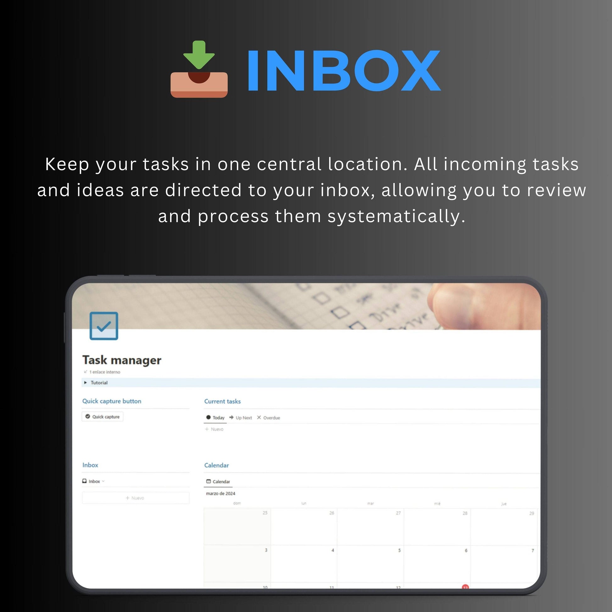 Task Manager Notion Template | To-Do, Calendar & Goals