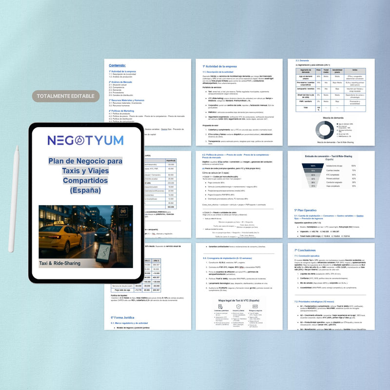 Taxis y Viajes Compartidos - Plan de Negocio