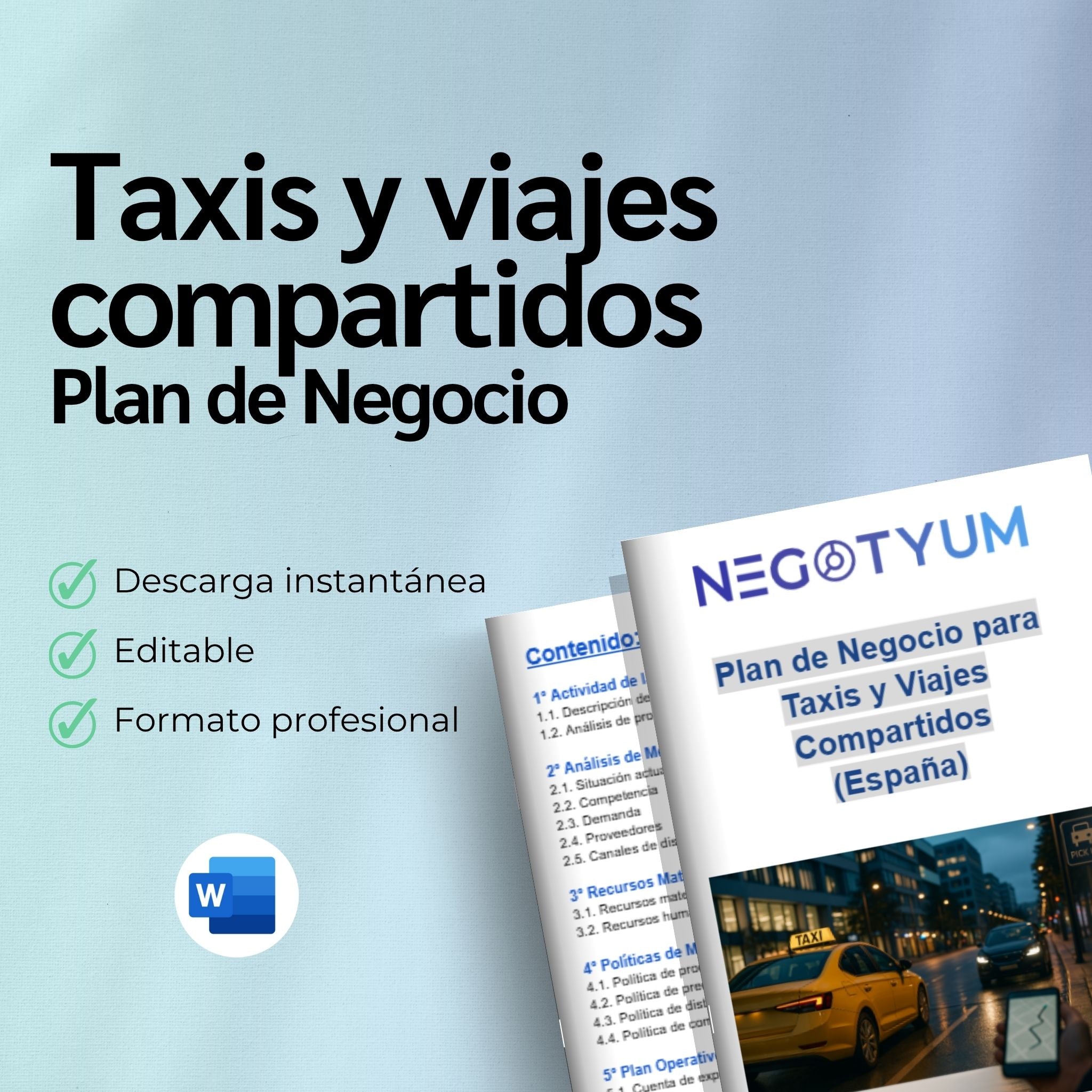 Taxis y Viajes Compartidos - Plan de Negocio