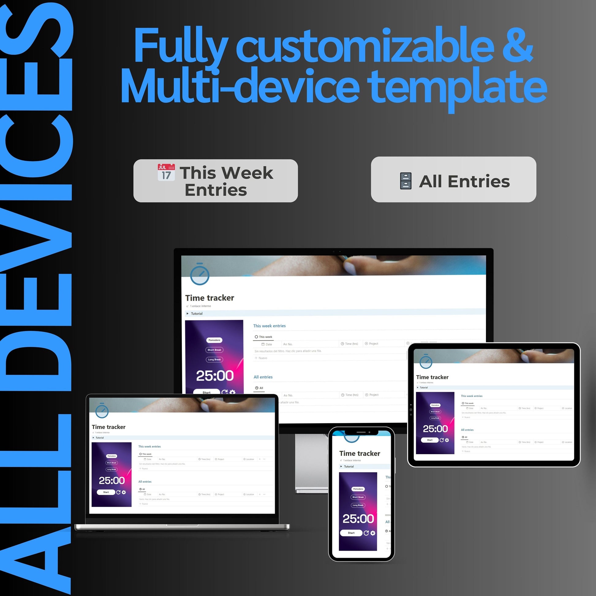Time Tracker Notion Template | Weekly Logs & Timesheets
